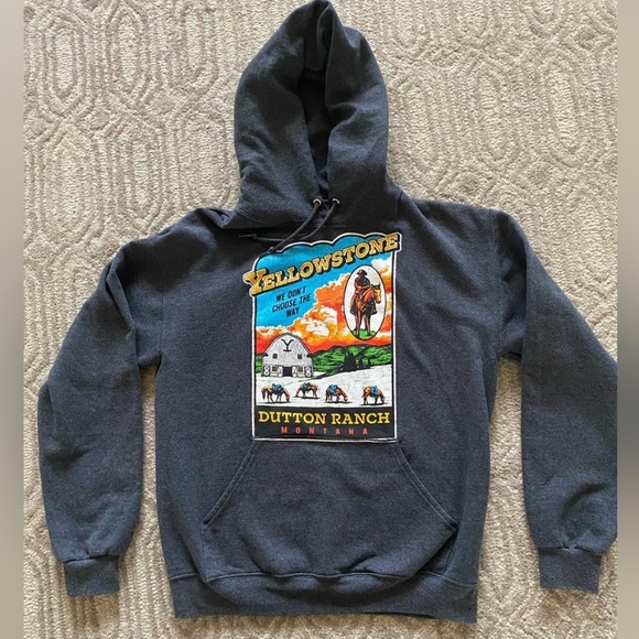 Yellowstone Dutton Ranch Bundle hoodie sweatshirt and RIP t-shirt, mens med - Picture 2 of 10